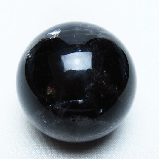 モリオン 丸玉 34mm 黒水晶 スフィア 置物 一点物 141-7970