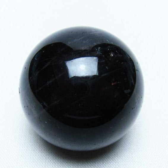 モリオン 丸玉 34mm 黒水晶 スフィア 置物 一点物 141-7973