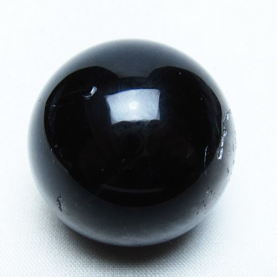 モリオン 丸玉 34mm 黒水晶 スフィア 置物 一点物 141-7978