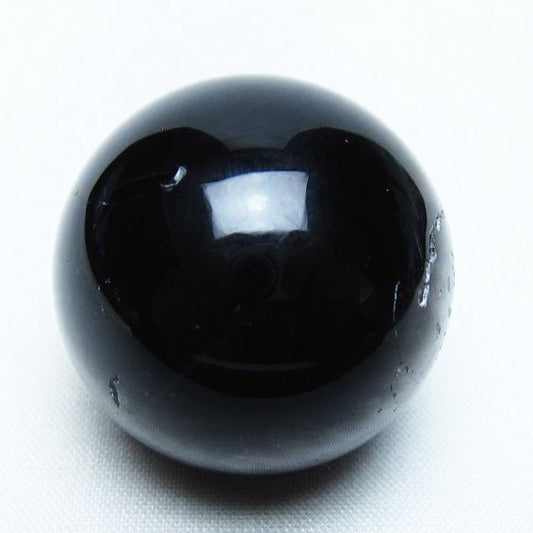 モリオン 丸玉 34mm 黒水晶 スフィア 置物 一点物 141-7978