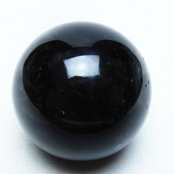 モリオン 丸玉 34mm 黒水晶 スフィア 置物 一点物 141-7979