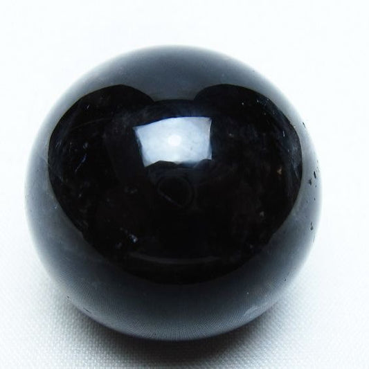 モリオン 丸玉 34mm 黒水晶 スフィア 置物 一点物 141-7979