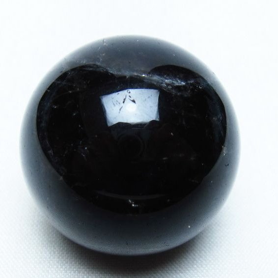 モリオン 丸玉 34mm 黒水晶 スフィア 置物 一点物 141-7980
