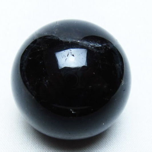 モリオン 丸玉 34mm 黒水晶 スフィア 置物 一点物 141-7980