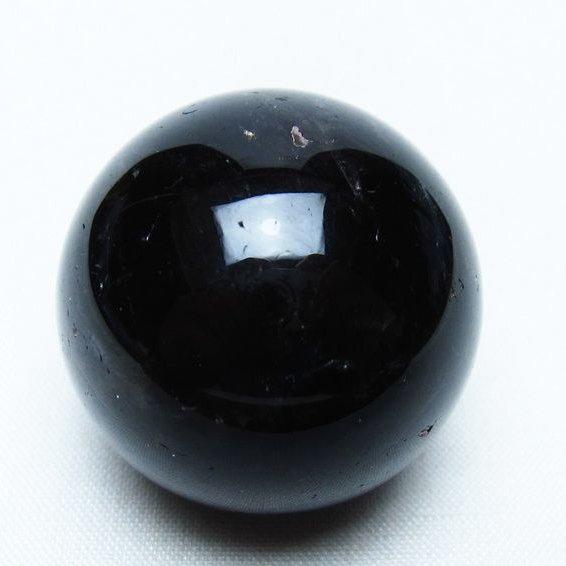 モリオン 丸玉 34mm 黒水晶 スフィア 置物 一点物 141-7981