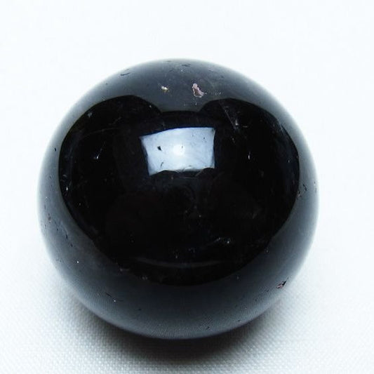 モリオン 丸玉 34mm 黒水晶 スフィア 置物 一点物 141-7981