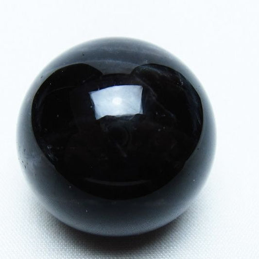モリオン 丸玉 34mm 黒水晶 スフィア 置物 一点物 141-7982