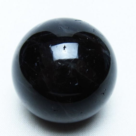 モリオン 丸玉 34mm 黒水晶 スフィア 置物 一点物 141-7983