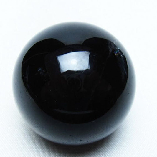 モリオン 丸玉 34mm 黒水晶 スフィア 置物 一点物 141-7987