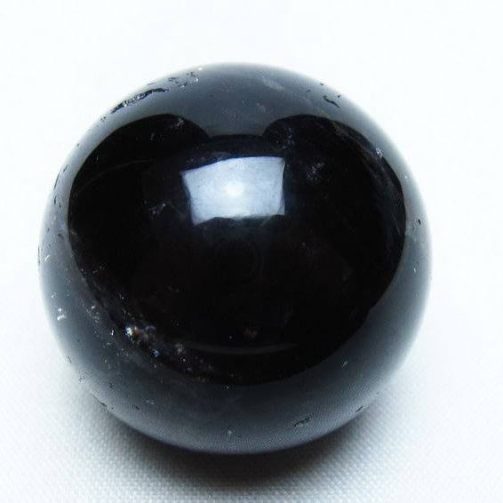 モリオン 丸玉 34mm 黒水晶 スフィア 置物 一点物 141-7989