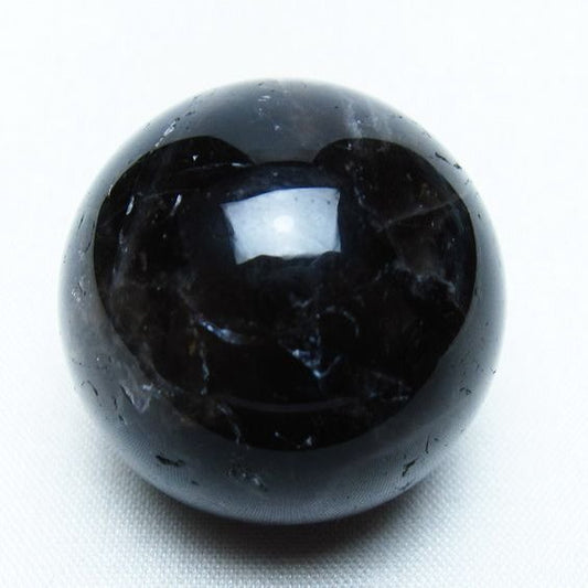 モリオン 丸玉 34mm 黒水晶 スフィア 置物 一点物 141-7990