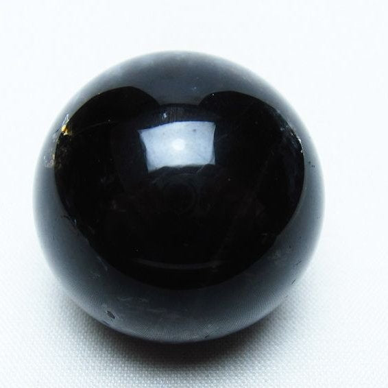モリオン 丸玉 34mm 黒水晶 スフィア 置物 一点物 141-7992