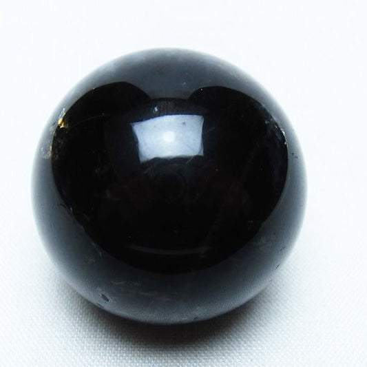モリオン 丸玉 34mm 黒水晶 スフィア 置物 一点物 141-7992