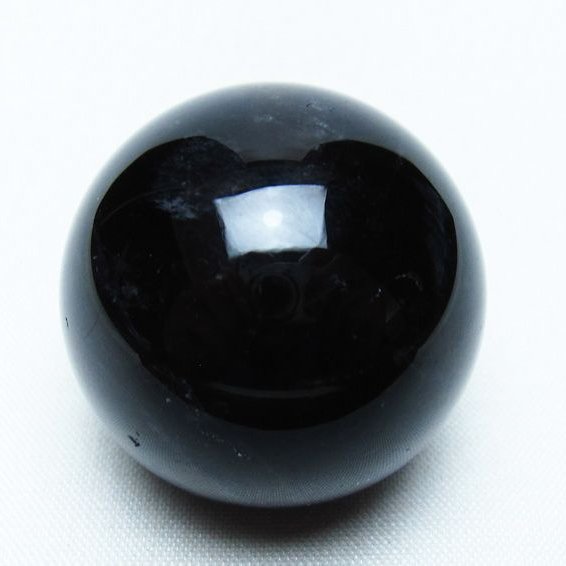 モリオン 丸玉 34mm 黒水晶 スフィア 置物 一点物 141-7994
