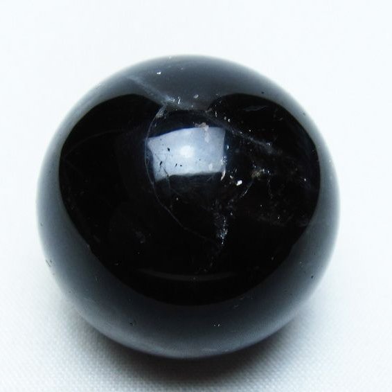 モリオン 丸玉 34mm 黒水晶 スフィア 置物 一点物 141-7995