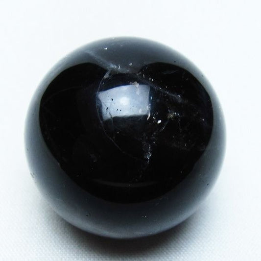 モリオン 丸玉 34mm 黒水晶 スフィア 置物 一点物 141-7995