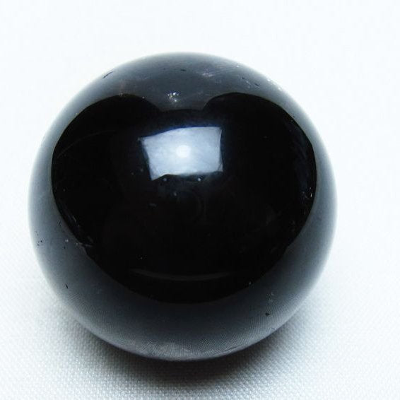 モリオン 丸玉 34mm 黒水晶 スフィア 置物 一点物 141-7996