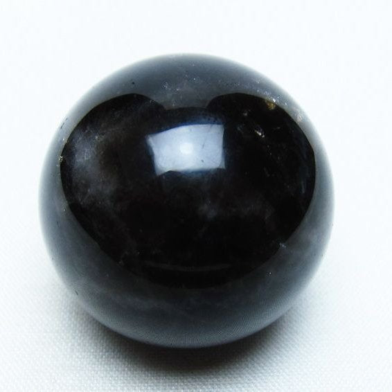 モリオン 丸玉 34mm 黒水晶 スフィア 置物 一点物 141-7997