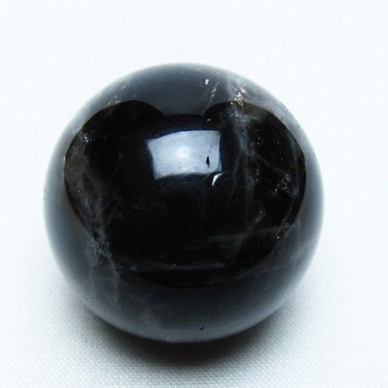 モリオン 丸玉 34mm 黒水晶 スフィア 置物 一点物 141-7998
