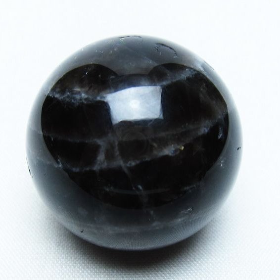 モリオン 丸玉 34mm 黒水晶 スフィア 置物 一点物 141-8004