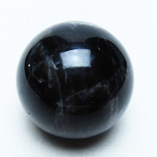 モリオン 丸玉 34mm 黒水晶 スフィア 置物 一点物 141-8012