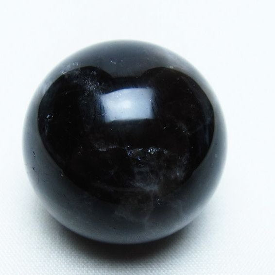 モリオン 丸玉 33mm 黒水晶 スフィア 置物 一点物 141-8018
