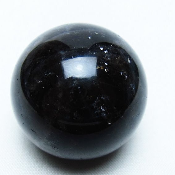 モリオン 丸玉 34mm 黒水晶 スフィア 置物 一点物 141-8020