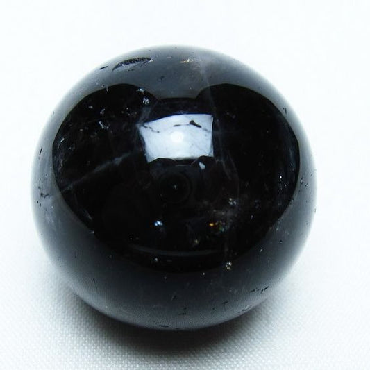 モリオン 丸玉 35mm 黒水晶 スフィア 置物 一点物 141-8036