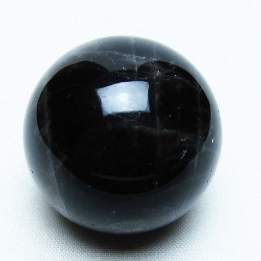 モリオン 丸玉 36mm 黒水晶 スフィア 置物 一点物 141-8058