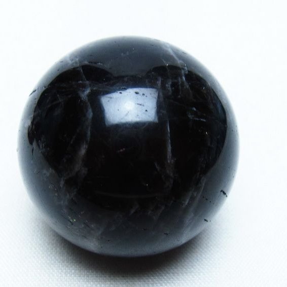 モリオン 丸玉 36mm 黒水晶 スフィア 置物 一点物 141-8063