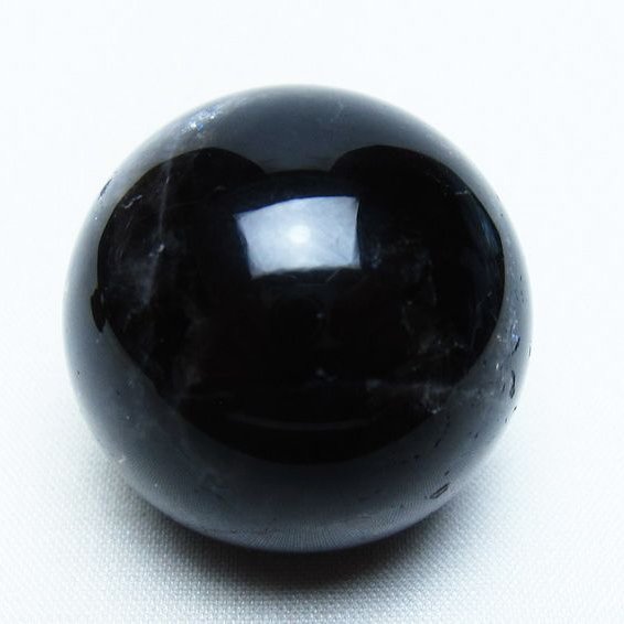 モリオン 丸玉 36mm 黒水晶 スフィア 置物 一点物 141-8064