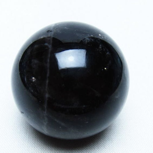 モリオン 丸玉 36mm 黒水晶 スフィア 置物 一点物 141-8070