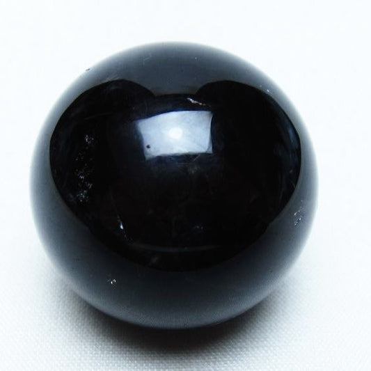 モリオン 丸玉 36mm 黒水晶 スフィア 置物 一点物 141-8072