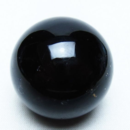 モリオン 丸玉 36mm 黒水晶 スフィア 置物 一点物 141-8074