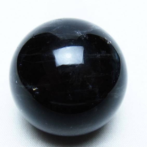 モリオン 丸玉 36mm 黒水晶 スフィア 置物 一点物 141-8076