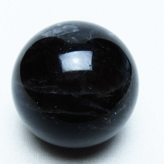 モリオン 丸玉 36mm 黒水晶 スフィア 置物 一点物 141-8078