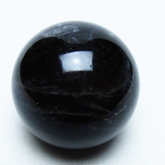 モリオン 丸玉 36mm 黒水晶 スフィア 置物 一点物 141-8078
