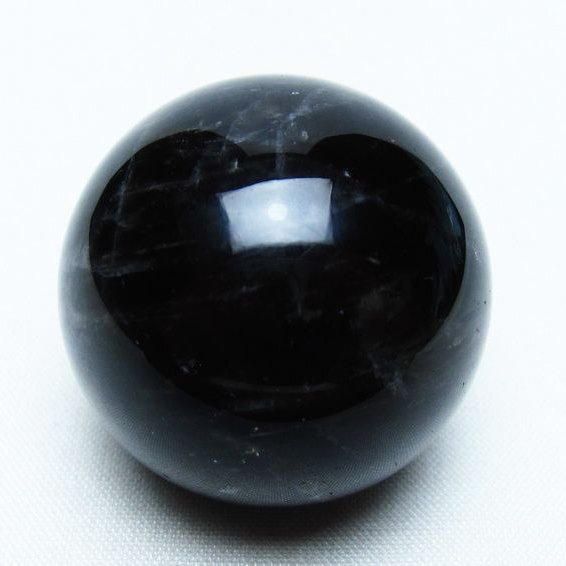 モリオン 丸玉 36mm 黒水晶 スフィア 置物 一点物 141-8081