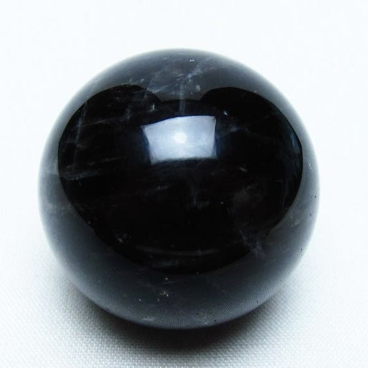 モリオン 丸玉 36mm 黒水晶 スフィア 置物 一点物 141-8081