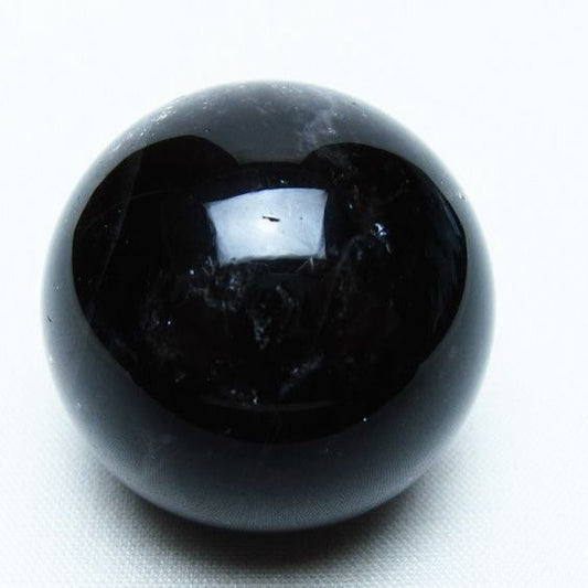 モリオン 丸玉 36mm 黒水晶 スフィア 置物 一点物 141-8083