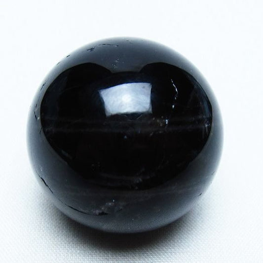 モリオン 丸玉 35mm 黒水晶 スフィア 置物 一点物 141-8108
