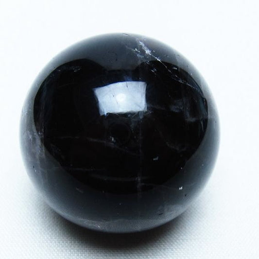 モリオン 丸玉 35mm 黒水晶 スフィア 置物 一点物 141-8112