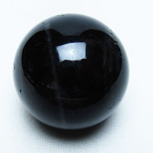 黒水晶 丸玉 34mm モリオン スフィア 置物 一点物 141-8135