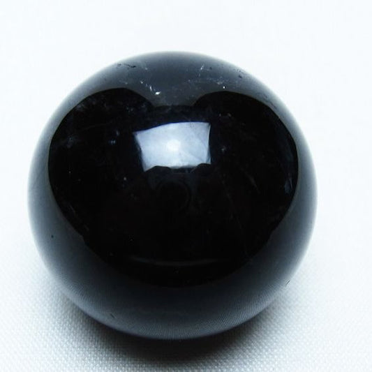 黒水晶 丸玉 34mm モリオン スフィア 置物 一点物 141-8136