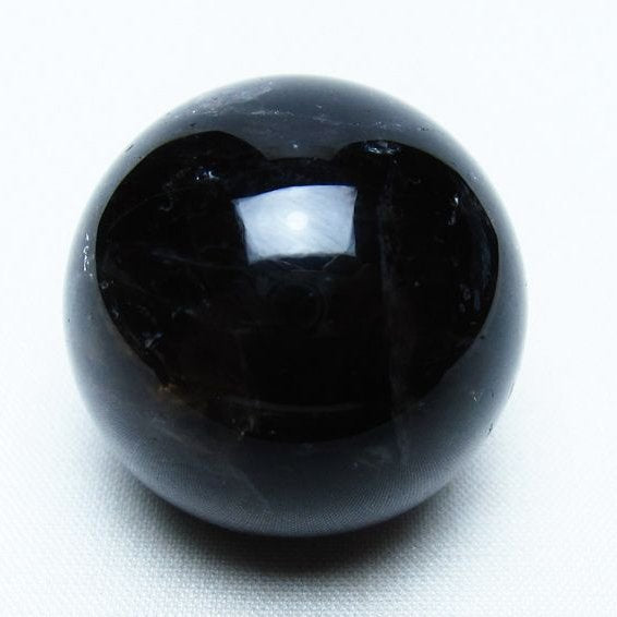 黒水晶 丸玉 34mm モリオン スフィア 置物 一点物 141-8138