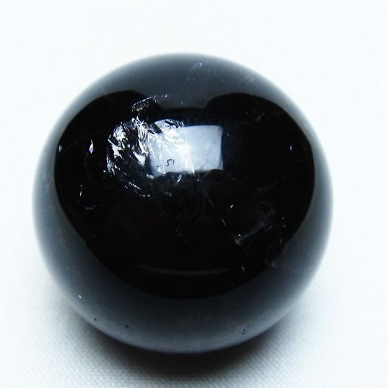 黒水晶 丸玉 34mm モリオン スフィア 置物 一点物 141-8148