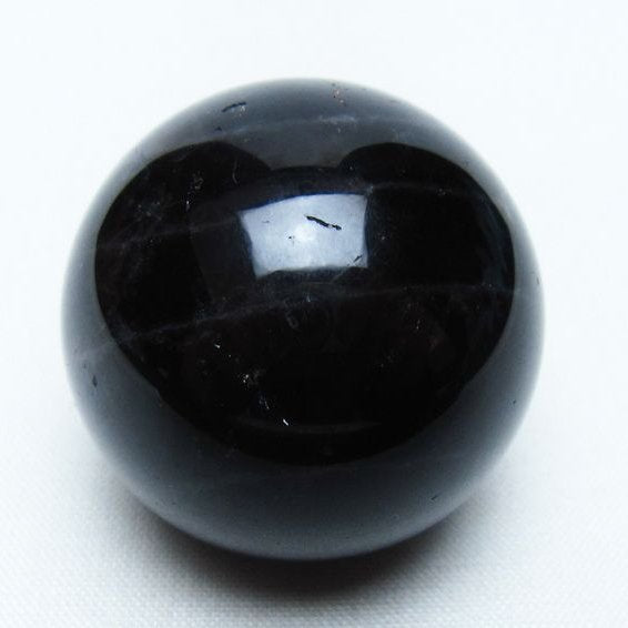 黒水晶 丸玉 36mm モリオン スフィア 置物 一点物 141-8178