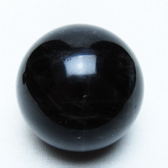 黒水晶 丸玉 34mm モリオン スフィア 置物 一点物 141-8234