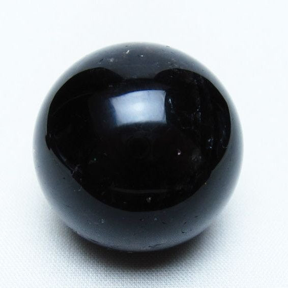 黒水晶 丸玉 34mm モリオン スフィア 置物 一点物 141-8236