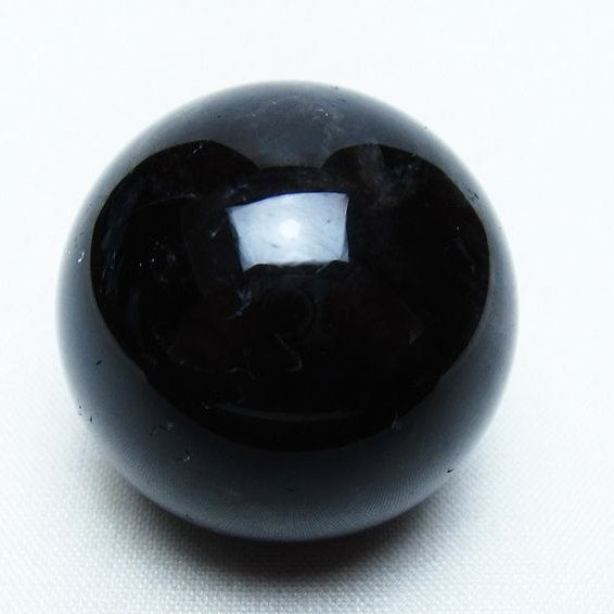 黒水晶 丸玉 34mm モリオン スフィア 置物 一点物 141-8254